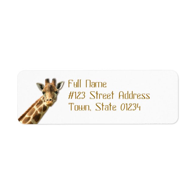 Long Necked Giraffe  Mailing Labels (Front)