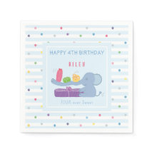 Long-Nosed Elephant & Gifts Paper Napkins - Polka 