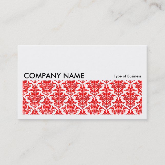 Long Picture 0118 - Red Damask Pattern Business Card (Front)