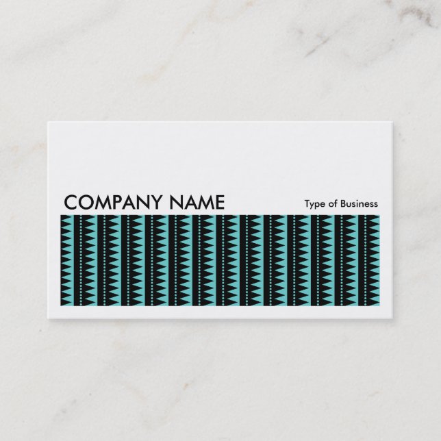 Long Picture 0240 - Aztec Pattern - Deep Cyan Business Card (Front)