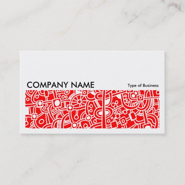 Long Picture 037 - Metropolis - White on Red Business Card (Front)
