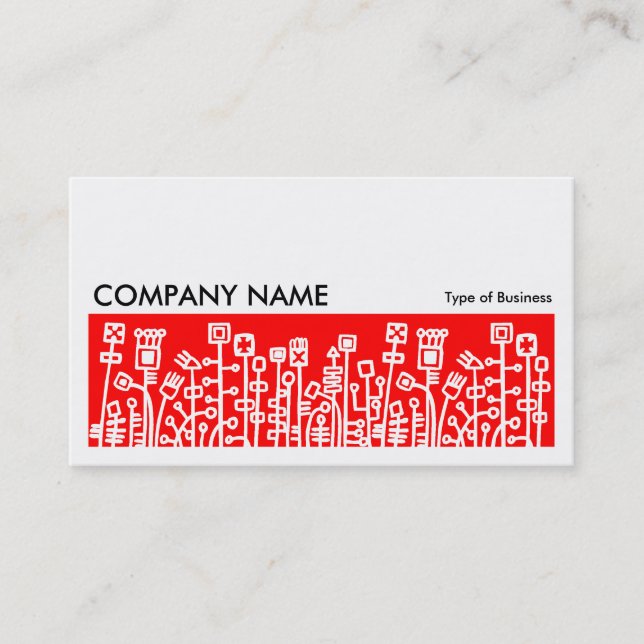 Long Picture 072 - Cyber Garden - Red Business Card (Front)