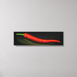 Long Red Chilli Canvas Wrapped Print