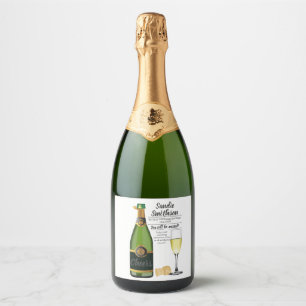 long service award retirement gift boss Sparkling  Sparkling Wine Label