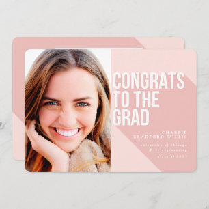 LONG SHADOW CONGRATS TO THE GRAD BLUSH PINK  INVITATION