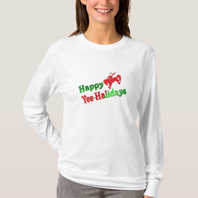 Long Sleeve Happy Yee-Halidays tee (Front)