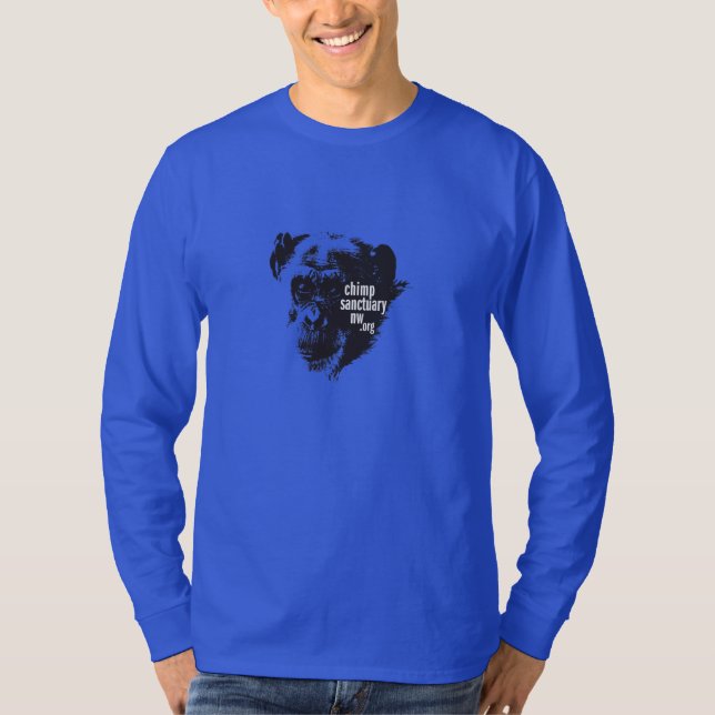 Long Sleeve men's/unisex Chimp Sanctuary NW Shirt (Front)