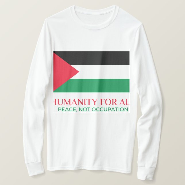 Long sleeve Palestine Support T-Shirt (Design Front)