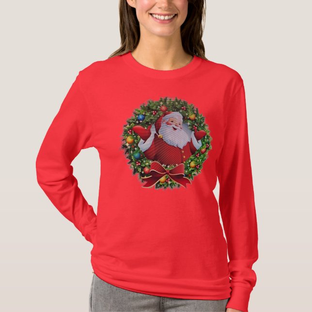 Long Sleeve Santa Clause T Shirts (Front)