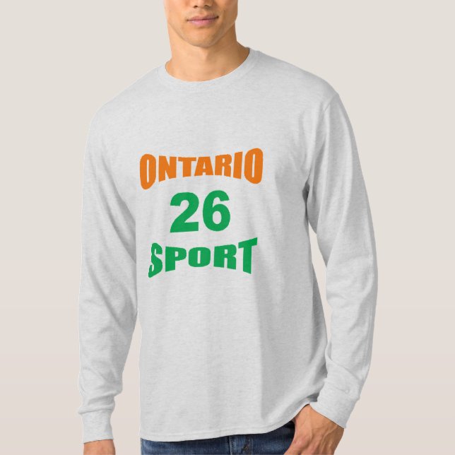 Long Sleeve T-Shirt ash  ONTARIO  SPORT  26 (Front)