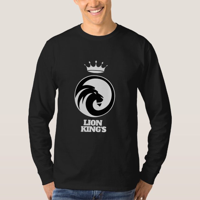 Long Sleeve T-Shirt Black White Lion King (Front)