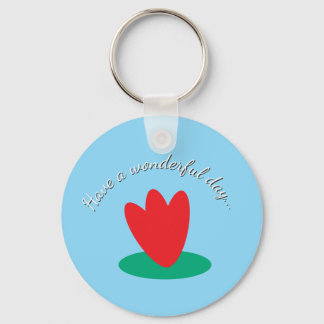  long sleeve T-Shirt with flower on a pond Key Ring