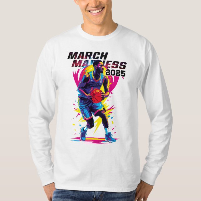 Long-sleeved beach March Madness Basketball T-Shirt (Front)