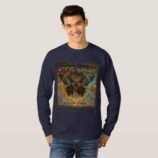 Long sleeved Black Butterfly Men's T-shirt