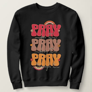 Long-sleeved, Black Prayer Sweatshirt for Women
