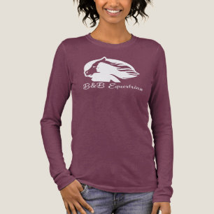 Long-Sleeved T-Shirt - White B&B Logo Tri-Blend Shirt