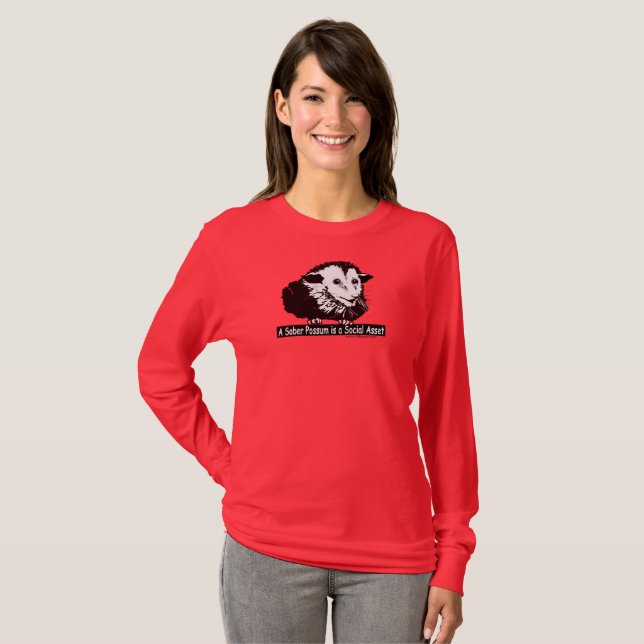 Long sleeved t-shirt with Possum and Pith (Front Full)