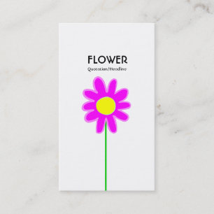 Long Stem Flower III - White Business Card