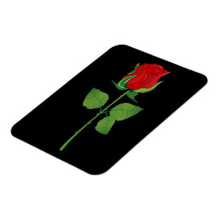 Long Stem Red Rose Magnet