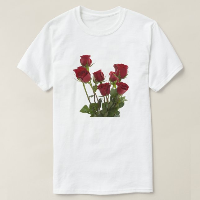 Long Stem Red Roses T-Shirt (Design Front)