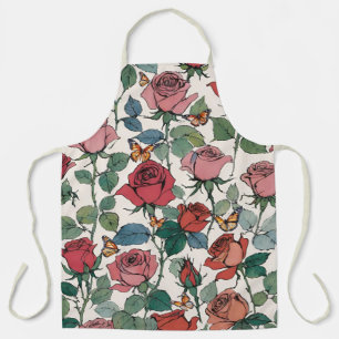 Long Stem Roses and Monarch Butterflies Apron