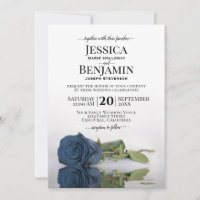 Long Stemmed Dusty Steel Blue Rose Elegant Wedding