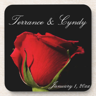 Long Stemmed Red Rose Personal Coaster