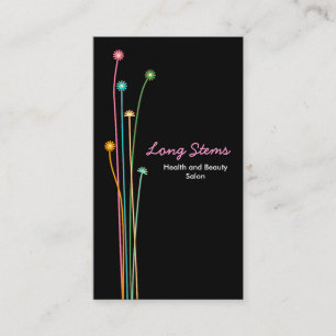 Long Stems - Black Business Card