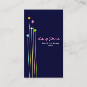 Long Stems II - Navy Blue Business Card