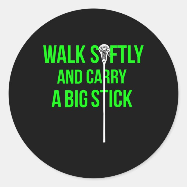 Long Stick Middie (lsm) Neon Lacrosse Defence Lax  Classic Round Sticker (Front)