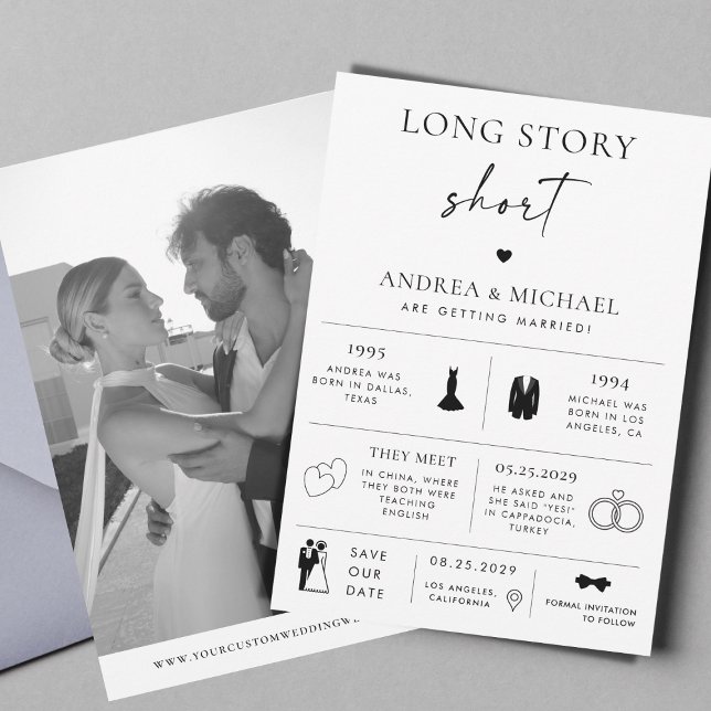 Long Story Short Infographic Save the Date Wedding Invitation (Creator Uploaded)