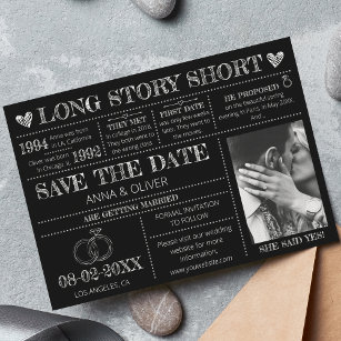 Long Story Short Wedding Save The Date Photo Invitation