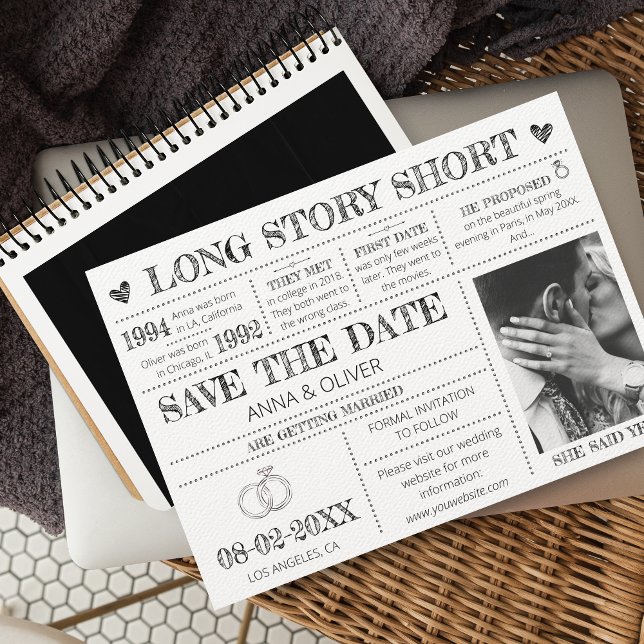 Long Story Short Wedding Save The Date Photo Invitation (Creator Uploaded)