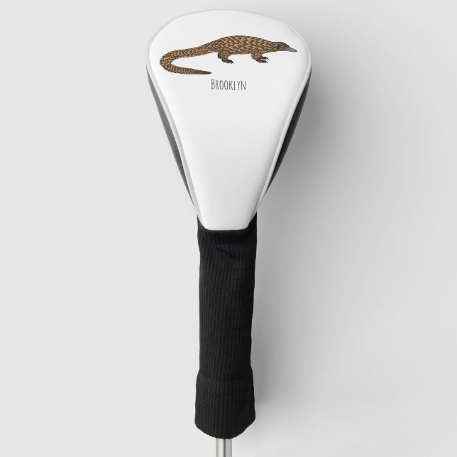 Long-tailed pangolin cartoon illustration golf head cover (Front)