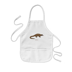 Long-tailed pangolin cartoon illustration kids apron