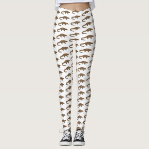 Long-tailed pangolin cartoon illustration  leggings