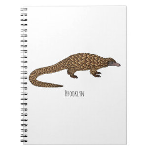 Long-tailed pangolin cartoon illustration notebook