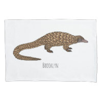 Long-tailed pangolin cartoon illustration