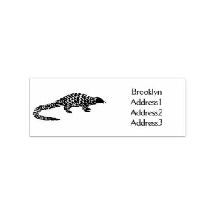 Long-tailed pangolin cartoon illustration  rubber stamp