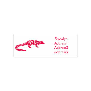 Long-tailed pangolin cartoon illustration self-inking stamp
