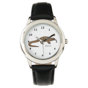 Long-tailed pangolin cartoon illustration watch