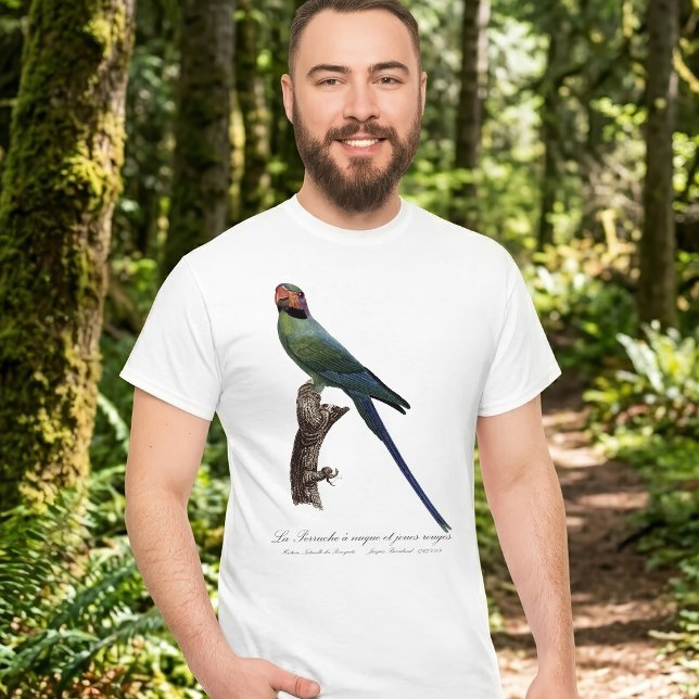 Long-Tailed Parakeet, Psittacula Longicauda T-Shirt (Long-Tailed Parakeet, Psittacula Longicauda. Men Basic White T-Shirt)