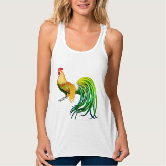 Long Tailed Phoenix Rooster Flowy Racerback Tank