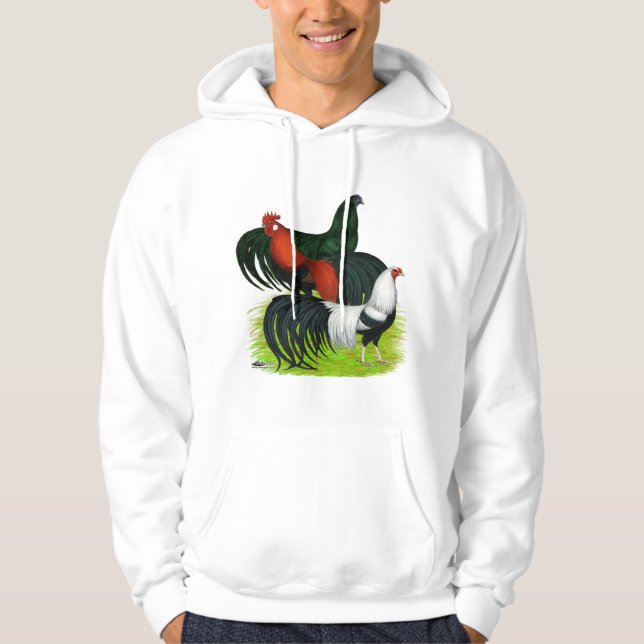 Long-tailed Rooster Trio Hoodie (Front)