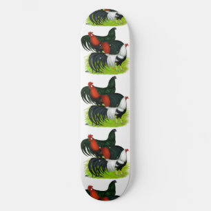 Long-tailed Rooster Trio Skateboard