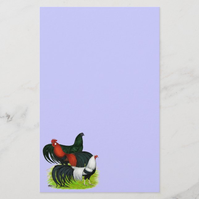 Long-tailed Rooster Trio Stationery (Front)