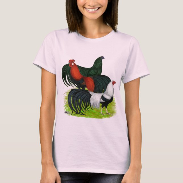 Long-tailed Rooster Trio T-Shirt (Front)