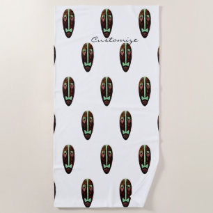 Long Tiki Mask Thunder_Cove Beach Towel