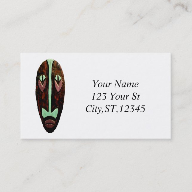 Long Tiki Mask Thunder_Cove Business Card (Front)