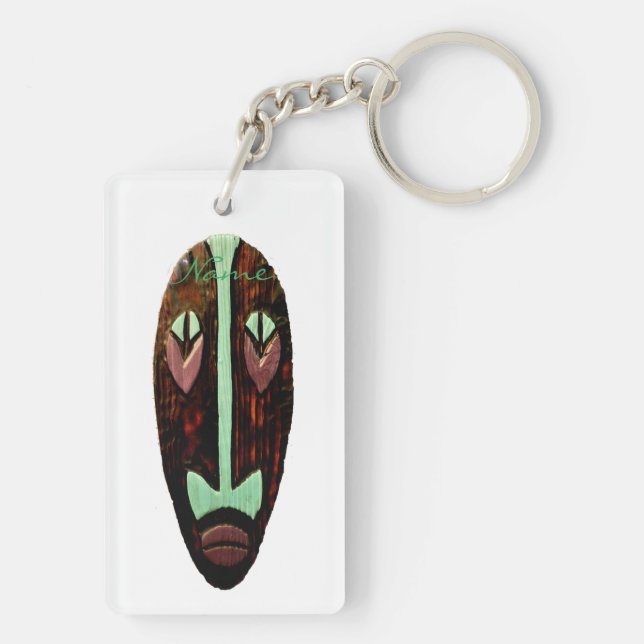 Long Tiki Mask Thunder_Cove Key Ring (Back)
